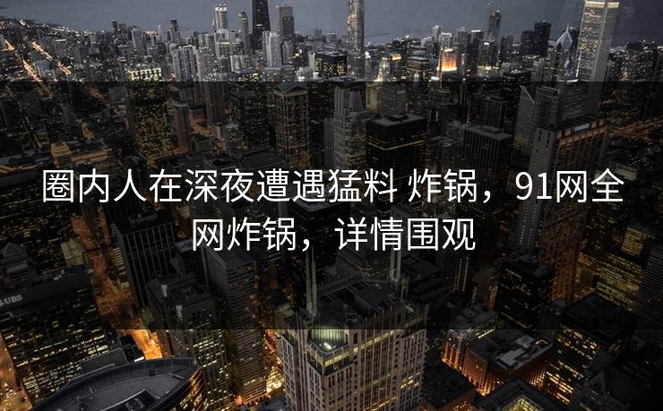 圈内人在深夜遭遇猛料 炸锅，91网全网炸锅，详情围观