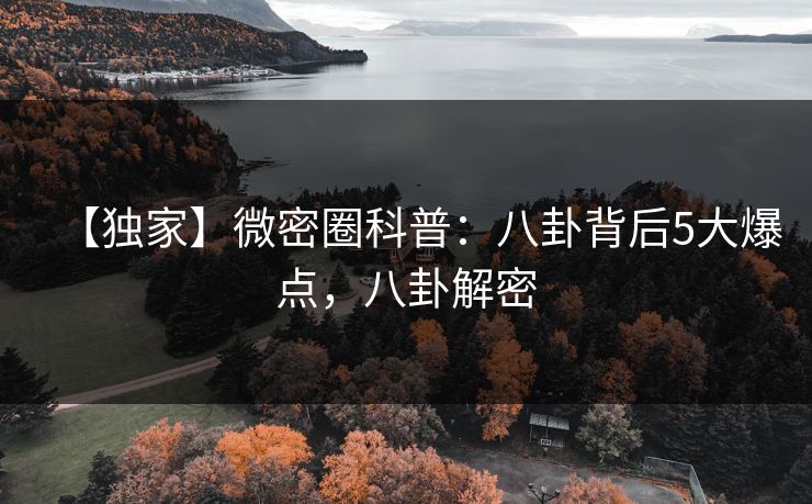 【独家】微密圈科普：八卦背后5大爆点，八卦解密