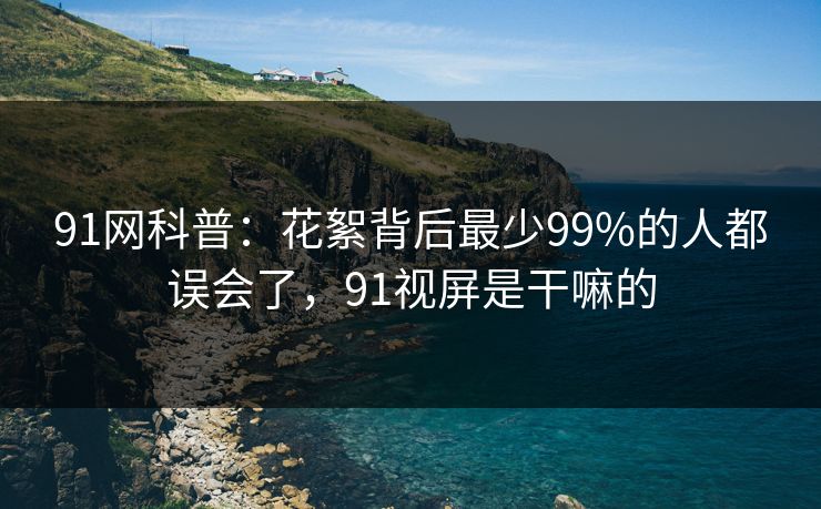 91网科普：花絮背后最少99%的人都误会了，91视屏是干嘛的
